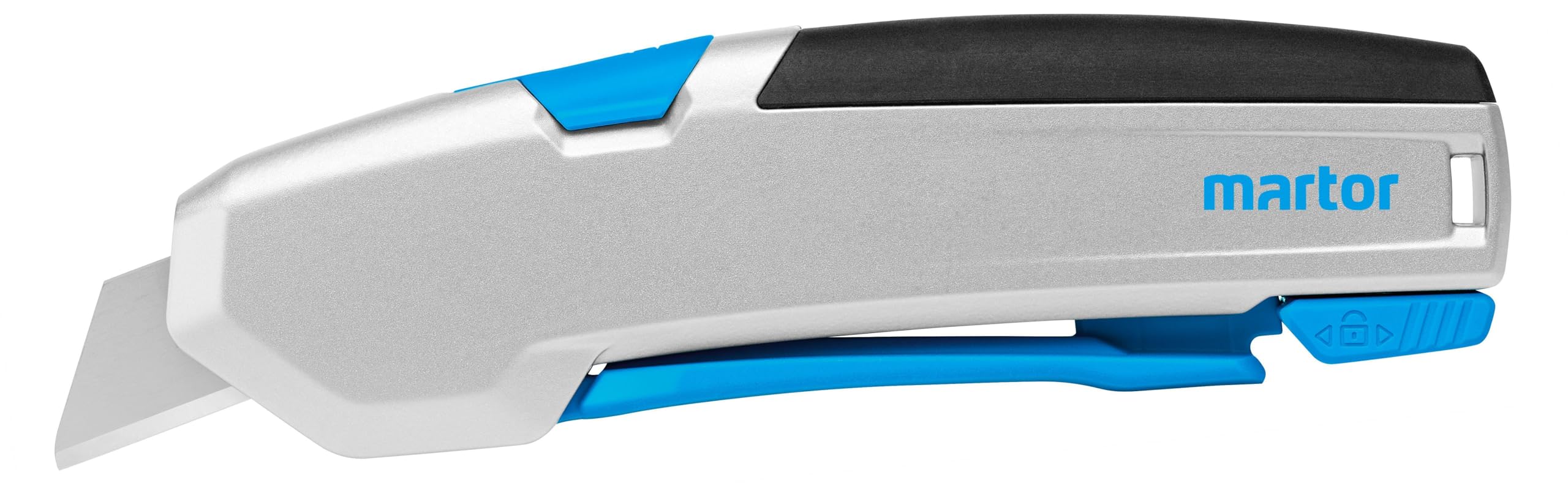 MARTOR Sicherheitsmesser mit Klingeneinzug, SECUPRO 625, Profi Cuttermesser, Aluminium, Rechts- & Linkshänder, Logistik