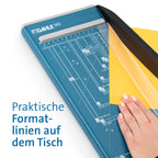 Dahle 502 Papierschneider (DIN A4, für Papier, Etiketten, Fotos, 8 Blatt Schneidleistung) Blau
