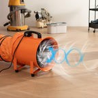 VEVOR Bauventilator 367-W-AC-Motor Baugebläse 2800 U/min Baulüfter Gebläse 2574 CFM (4373 m3/h) Axiallüfter mit 10 m Schlauch Axialgebläse 79 dB Geräuschpegel Industrielüfter