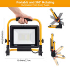 LED Baustrahler, 50W 5000LM Arbeitsleuchte, LED Arbeitsleuchte mit Stecker, IP66 Wasserdicht Baustrahler mit 4M Kabel, Tragbar für Werkstatt oder Baustelle,Garage, 6500K