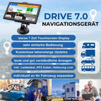 GABITECH 7 Zoll GPS Navigationsgerät Drive 7.0 Navi für LKW, PKW, Wohnmobil, lebenslange Updates