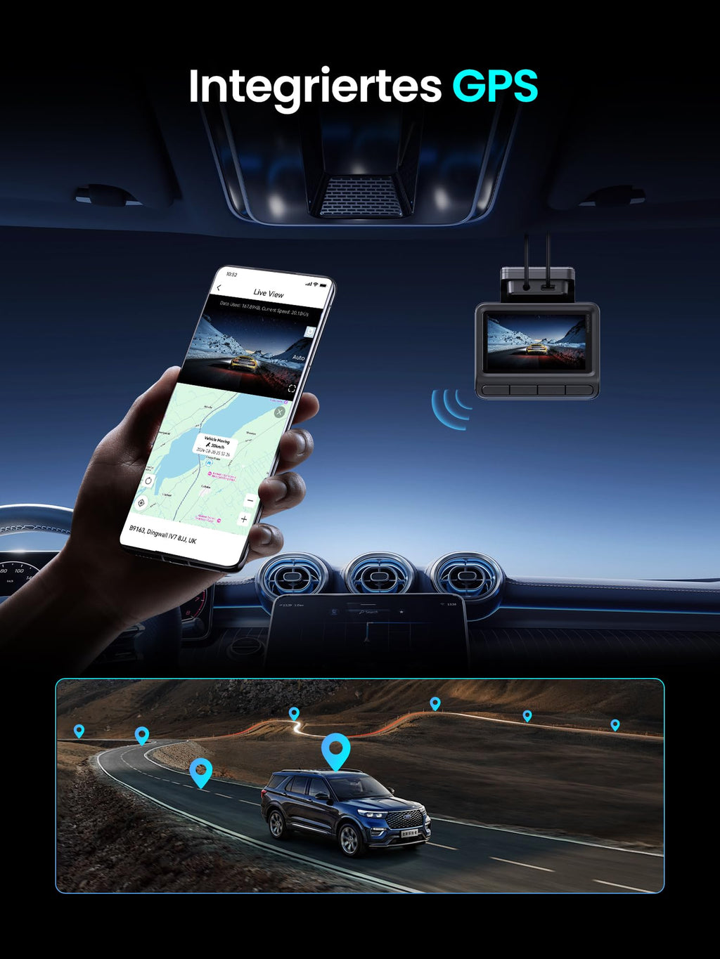 DDPAI Z50 Pro Dashcam Auto Vorne Hinten 4K+1080P, Echtes 4K AI-ISP Nachtsicht Dash Cam, Autokamera mit 64GB Karte, 4G LTE Support, 5GHz WiFi 6 GPS, 48H Parküberwachung, 3" IPS-Display, G-Sensor, ADAS