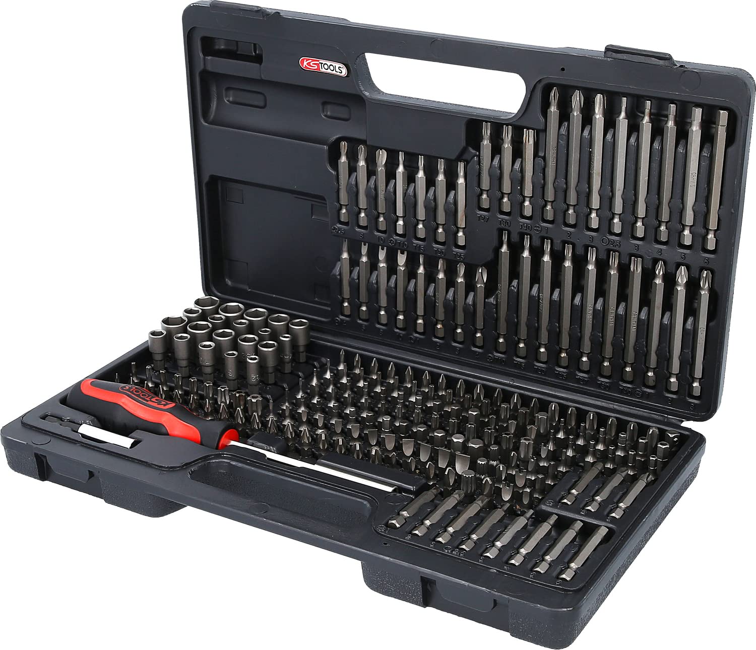 KS Tools 826.7598 Racingline Schwarz/rot Werkstattwagen mit 7 Schubladen und 598 Premium-Werkzeugen