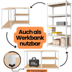 baudim - 180x60x40 cm Schwerlastregal, Steckregal verzinkt mit 5 MDF-Böden und 175 kg Tragkraft, Metallregal, Garagenregal oder Lagerregal, Kellerregal, Abstelraum, Werkstattregal Metall