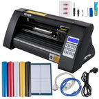 VEVOR Vinyl Schneideplotter 375 mm, Folienschneider Max. Schnittbreite 285 mm, Plottermaschine Signmaster-Software, Plotter Windowskompatibel, Folienplotter Halbautomatisch Schnittpräzision ±0,001 mm