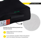 Dunlop Sitzerhöhung Auto Kinder Schwarz Kindersitzerhöhung ECE R129 - Ergonomischer Kindersitz Ab 3 Jahre - Kinderautositz Mit Waschbarem Bezug - Sitzkissen Auto Für Kinder 135-150 cm