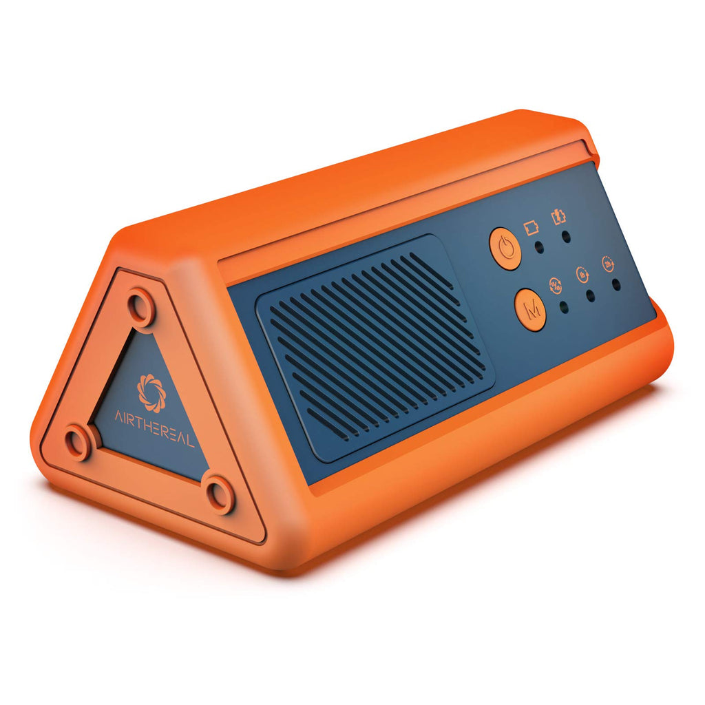 Airthereal PA1K-GO tragbarer Ozongenerator - schnurloser, batteriebetriebener Geruchsbeseitiger für Auto, Hotelzimmer, Büros, Badezimmer sowie andere, kleine Räume (blau-orange)