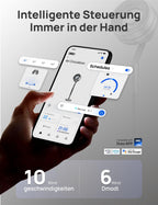 Dreo Standventilator mit intelligenter Steuerung, 101,6–111,8 cm höhenverstellbar, DC leiser Ventilator für Schlafzimmer, 120°+85° omnidirektionaler oszillierender Ventilator, 30,5 m Luftstrom, 10