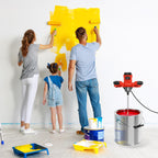 2600W Rot Rührwerk betonrührer, 6-Gang-Getriebe 0-1700U/min, M14 Spiralstange 60 cm, Farb-Mörtelrührer Ø120 mm, Handmischer für Mischgut Beton, Mörtel, Putz, Farbe, Kleber und Zement