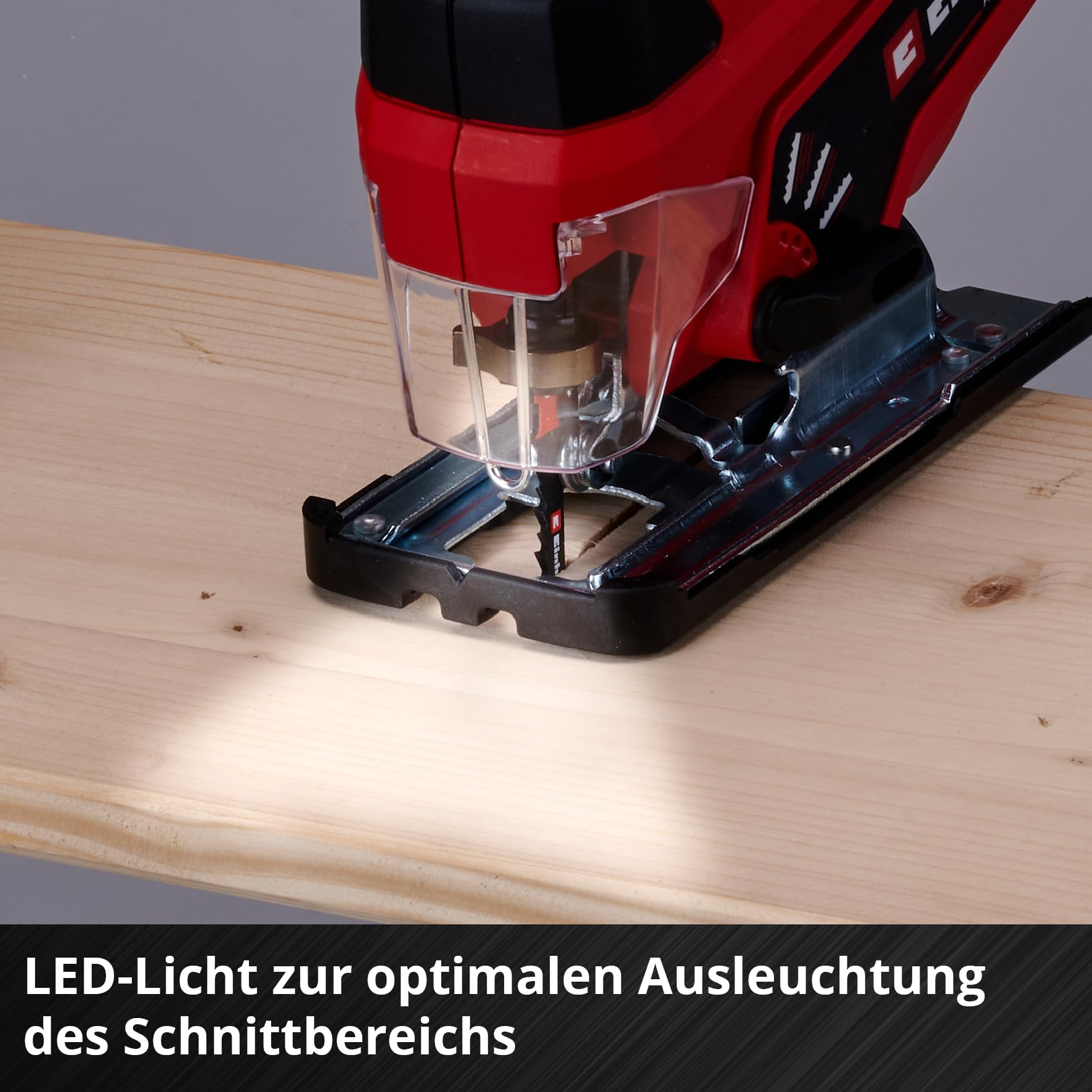 Einhell Akku-Stichsäge TC-JS 18 Li Power X-Change (Li-Ion, 18V, 20 mm Hubhöhe, max. 45° Schrägschnitte, Pendelhubfunktion, werkzeuglose Sägeblattaufnahme, inkl. Sägeblatt, ohne Akku und Ladegerät)