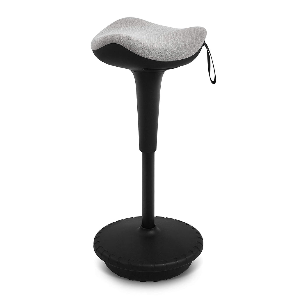 IWMH Ergonomischer Arbeitshocker, Hochverstellbare Stehhilfe, Atmungsaktiver Sitz-Steh-Hocker 360° Drehbar, Ergonomische Stehhocker Büro, Grau (Grau)
