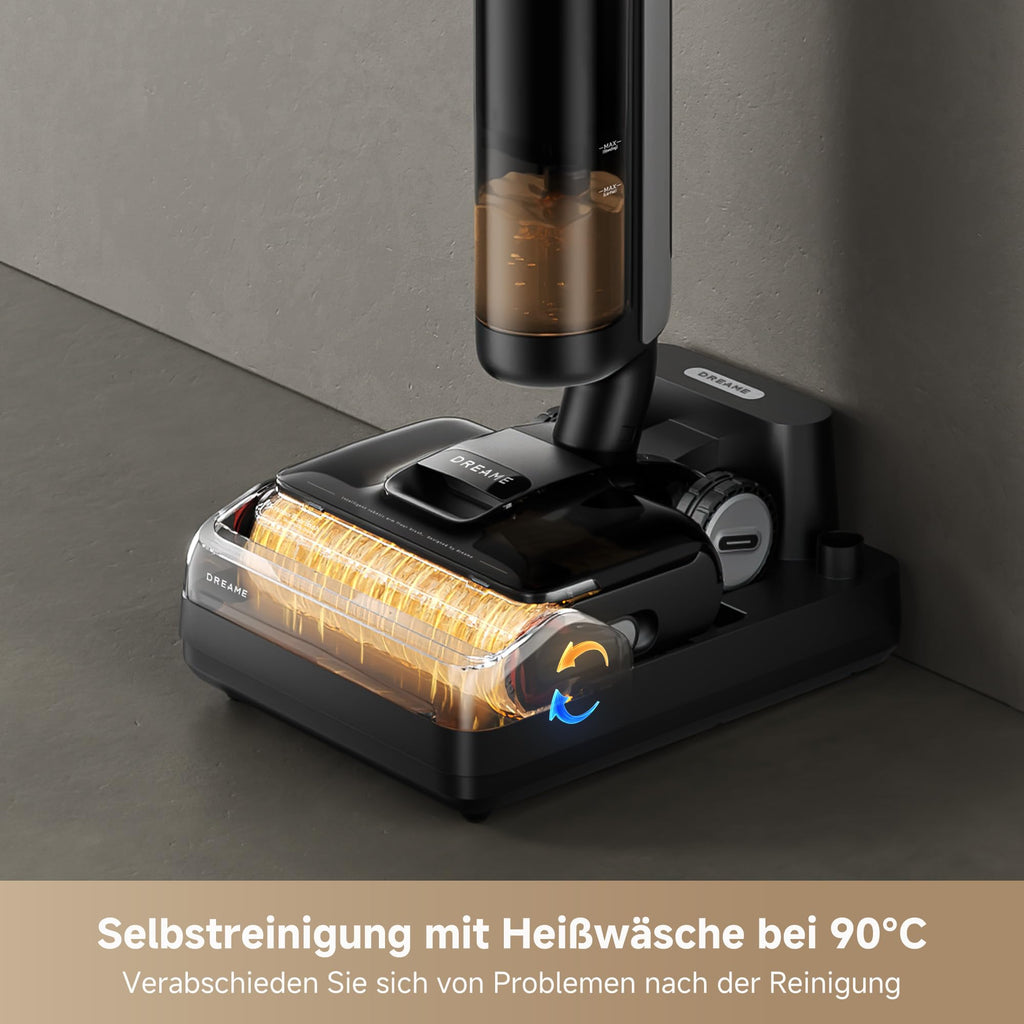 dreame H12 Pro FlexReach Nass- und Trockensauger, Flaches 180°-Design, Trocknung in 5 Minuten, 18.000 Pa Saugkraft, 90 °C Heißwäsche, Doppel-Kantenreinigung, Reinigung in 50 Minuten