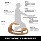 VEVOR ergonomischer Hocker Kniehocker mit Hüftpolster, Gesundheitsstuhl für Zuhause, Kniestuhl zur Verbesserung der Rückenschmerzen Nackenschmerzen Lindern & Körperhaltung (Weiße Eiche)