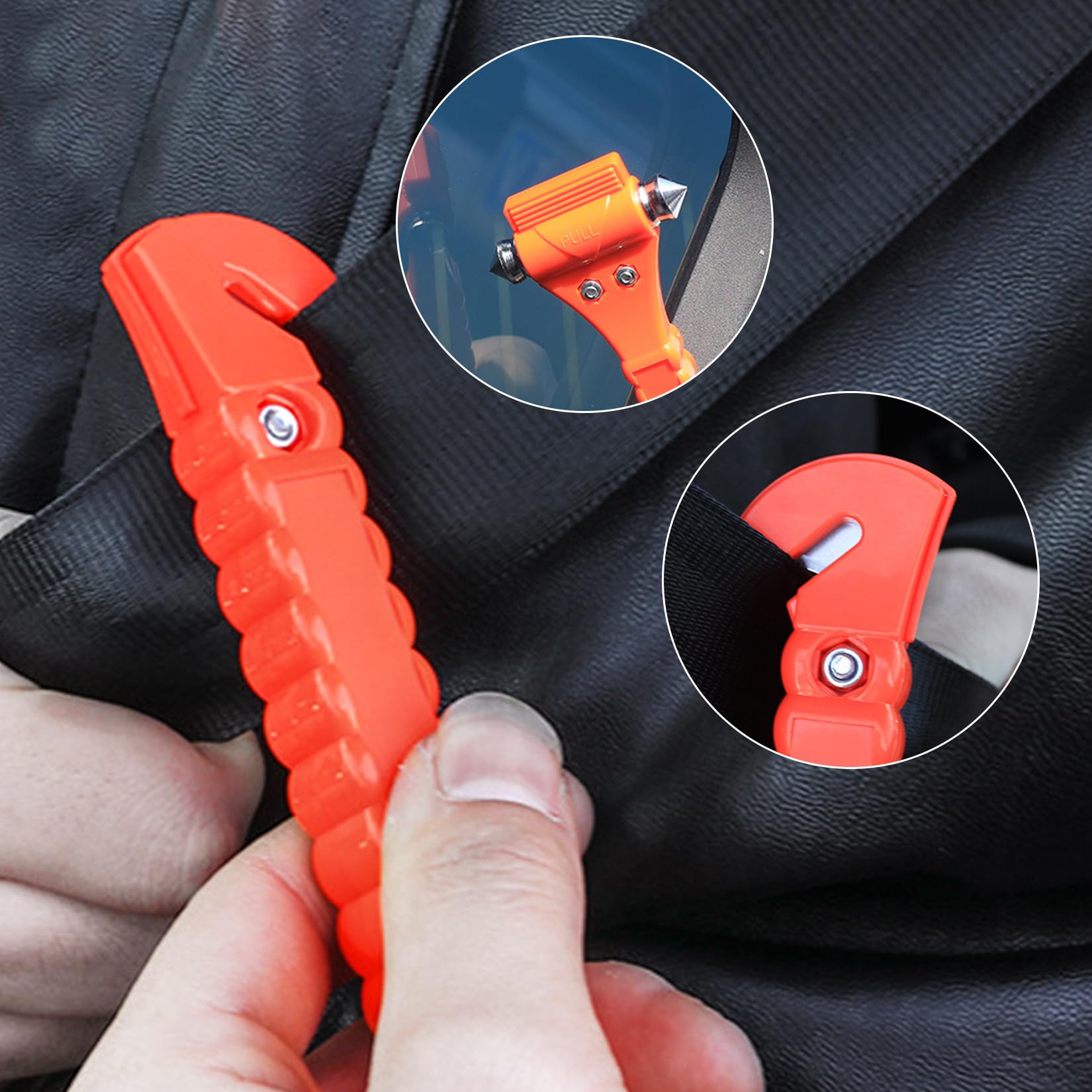 4 Stück Notfallhammer Auto mit Gurtschneider, 2 in 1 Gurtschneider Notfallhammer fürs Auto Nothammer mit Gurtmesser, Fensterbrecher und Auto Sicherheitshammer mit Gurtschneider für Auto, Bus, PKW