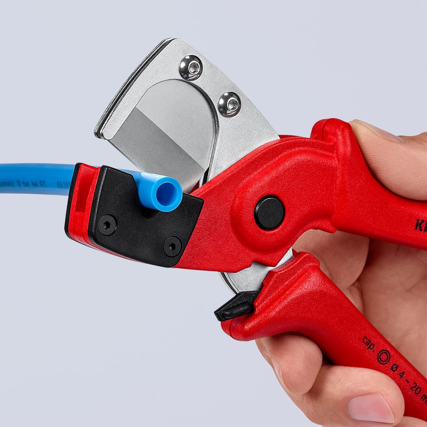 KNIPEX Rohrschneider für Mehrschicht- und Pneumatikschläuche aus zähem, glasfaserverstärktem Kunststoff 185 mm, 90 10 185