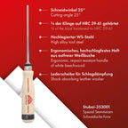STUBAI Spezial Stemmeisen | schwedische Form | Klingenbreite 4 mm | Weißbuchen-Holzheft, polierte Fase | DIN 3139 | präzises Stechbeitel/Beitel für Holz | Profi-Qualität für Schreiner & Tischler