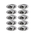 Paulmann 93399 Einbauleuchte Base rund schwenkbar max. 10x10W Einbaustrahler ohne Leuchtmittel Eisen gebürstet Einbaulampe Metall Deckenspot GU10