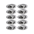 Paulmann 93399 Einbauleuchte Base rund schwenkbar max. 10x10W Einbaustrahler ohne Leuchtmittel Eisen gebürstet Einbaulampe Metall Deckenspot GU10