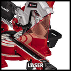 Einhell Zug-Kapp-Gehrungssäge TE-SM 216 Dual (1800 W, max. 65 mm x 305 mm Schnitttiefe/-breite, Ø 216 mm Sägeblatt, beidseitig neigbarer Sägekopf, Zugfunktion, Laser)
