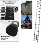 5M Teleskopleiter, Aluleiter Klappleiter Mehrzweckleiter Rutschfester Ausziehleiter Ausziehbare Leiter Sprossenleiter Stehleiter Tragbar Leichte Leiter Schiebeleiter 150 kg Belastbarkeit