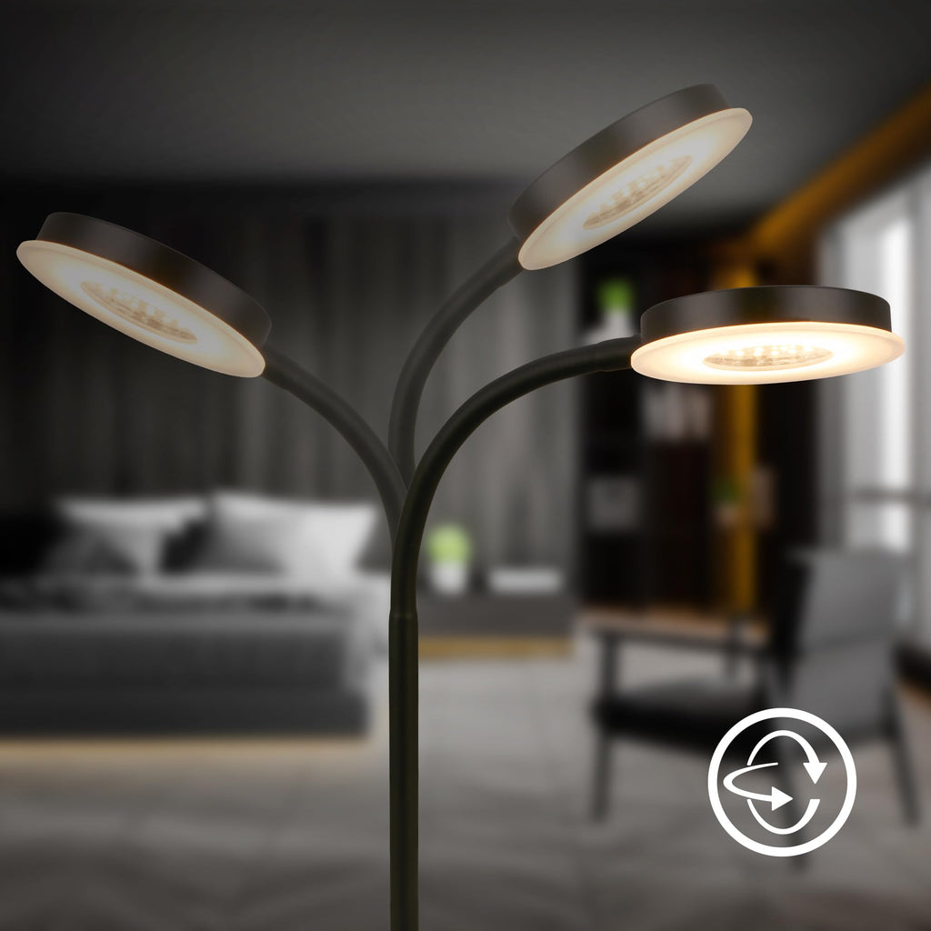 BRILONER - LED Schreibtischlampe mit Touch, dimmbar in Stufen, schwenkbar, Tischlampe, Lampe, Nachttischlampe, Tischleuchte, Home Office, Bürolampe, Leselicht, 32,5x13x40 cm, Schwarz