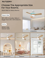 AUTODAY Holz Deckenventilator mit Beleuchtung,leiser Gleichstrommotor,90 cm deckenventilator outdoor,3 hölzern Flügel,dimmbarem LED 24W,Fernbedienung mit Memory-Funktion,6 Geschwindigkeiten,Timer
