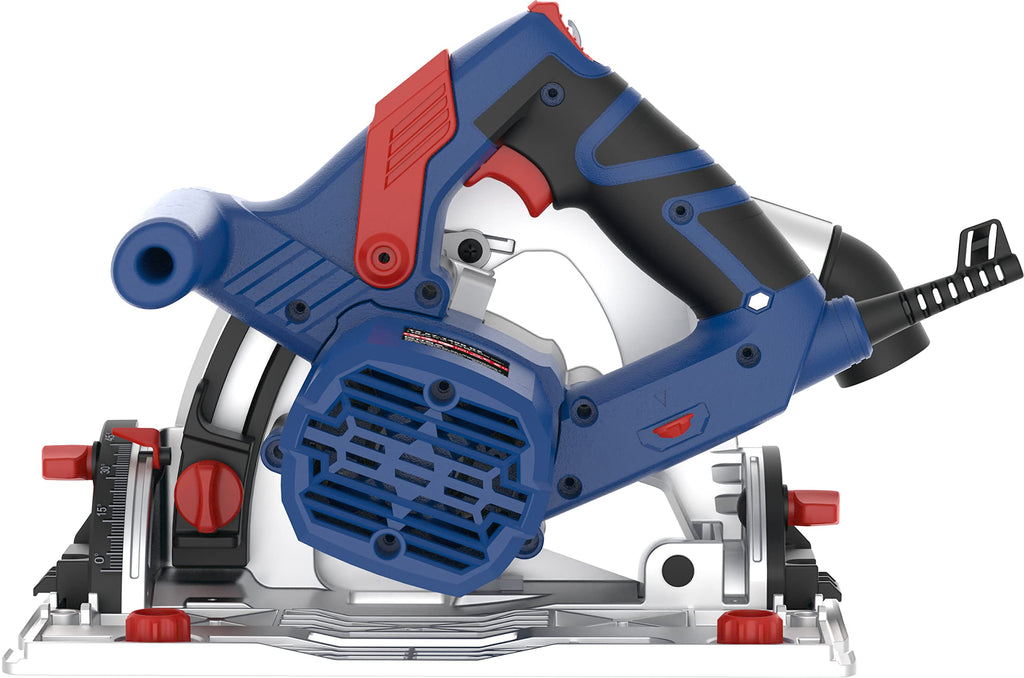 Güde 58232 Tauchkreissäge TS 57-1400 KE Set (1400 W, Sägeblatt-Ø 165 mm, Paralleler Tauchmechanismus, Winkelverstellung von 0° bis 47°)