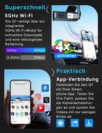 Navycrest Dashcam Q7 Dual 4K1080P Hochleistungs 5GHz WLAN Autotechnikbegeisterte