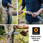 Fiskars Profi Handsäge für frisches Holz, Grobzahnung, Hochwertiges Stahl-Sägeblatt, Inklusive Aufbewahrungsköcher, Schwarz/Orange, Sägeblattlänge: 33 cm, SW-330, 1020199