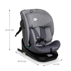 Kinderkraft I-GROW Kindersitz 0-36 kg, I-SIZE 40-150 cm, 360 grad drehbar, Kinderautositz mit Isofix station, FWF und RWF, Verstellbare Kopfstütze/Rückenlehne mit Liegeposition, Grau