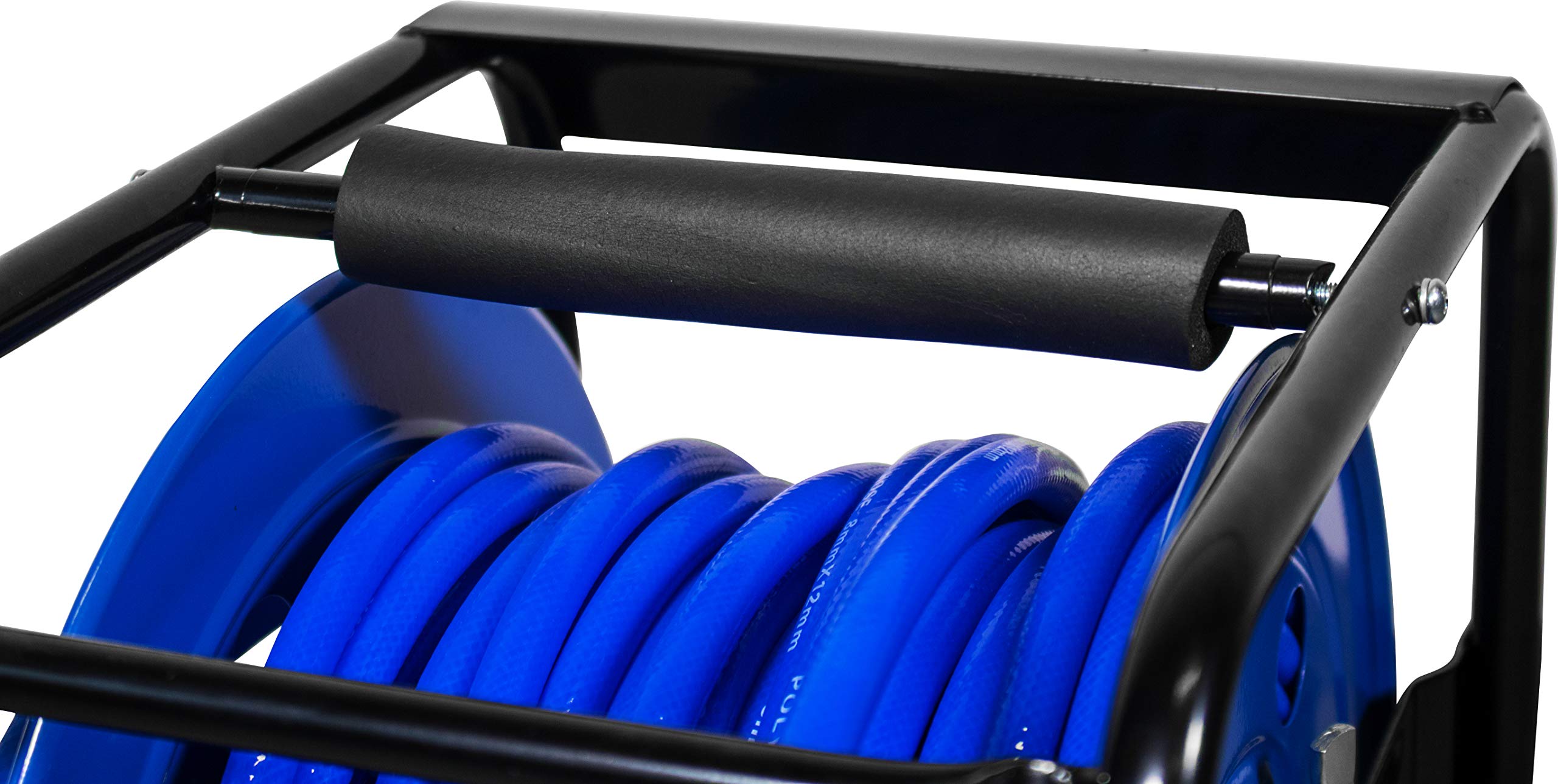 Güde 2881 Druckluftschlauchtrommel 30 m (verwindungsfreie Rahmenkonstruktion, 360° drehbar, Knickschutz), Blau/Schwarz