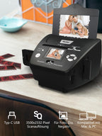 Rollei PDF S 240 SE Multiscanner für Fotos Dias und Film Negative 35mm 135, 3R/4R/5R Photo und Visitenkarte Digitalisieren Konverter Gerät mit Farbmonitor, Foto-Scanner-Dias-Negative-Digitalisieren