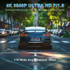 SIGRILL 4K/2K+1080P Dashcam Auto Vorne Hinten,WiFi Dash Cam mit 64GB SD Karte, Dasch-cam Auto Nachtsicht, 170°Weitwinkel WDR, 24/7 Parküberwachung Funktionalität, G-Sensor, Loop-Aufnahme, Max 256GB