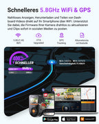 VANTRUE S1 PRO MAX 4K + 4K Dashcam Auto Vorne Hinten mit Dual STARVIS 2 Nachtsicht HDR, 24H Parkmodus Dash Cam, 5,8GHz WLAN GPS 360 Grad Auto Kamera, ADAS, LTE Optional, Sprachbefehl, 1TB Max