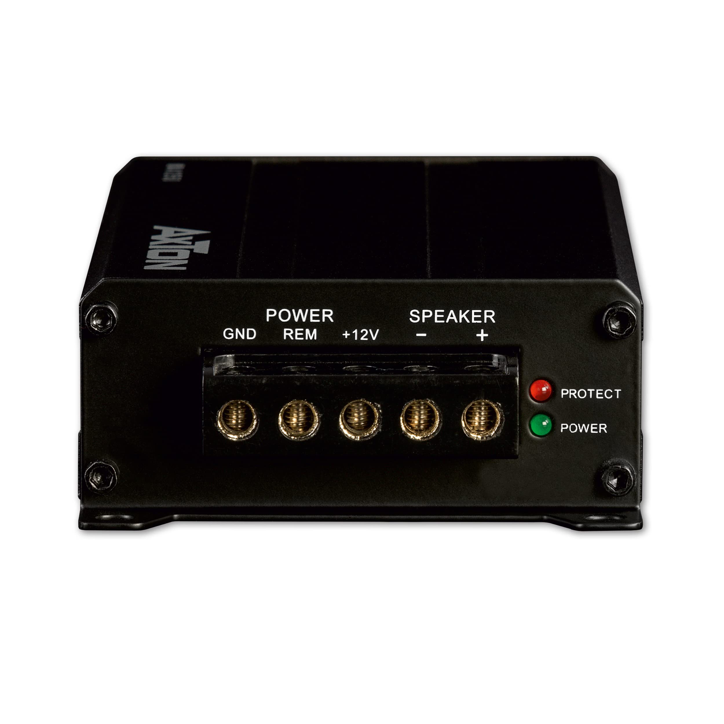 AXTON A1250 – ultra kompakter digitaler Mono Verstärker für Autos und Reisemobile, Mini 1-Kanal Bass Endstufe mit High-Level Eingang, Class-D Amp, 2 Ohm stabil, 1 x 150 Watt
