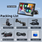 Wireless Carplay Display für Carplay & Android Auto, 9 Zoll Tragbarers Android Auto Display Car Play Bildschirm mit Rückfahrkamera, GPS Navigation, Sprachsteuerung, Bluetooth, Mirror Link, FM, AUX