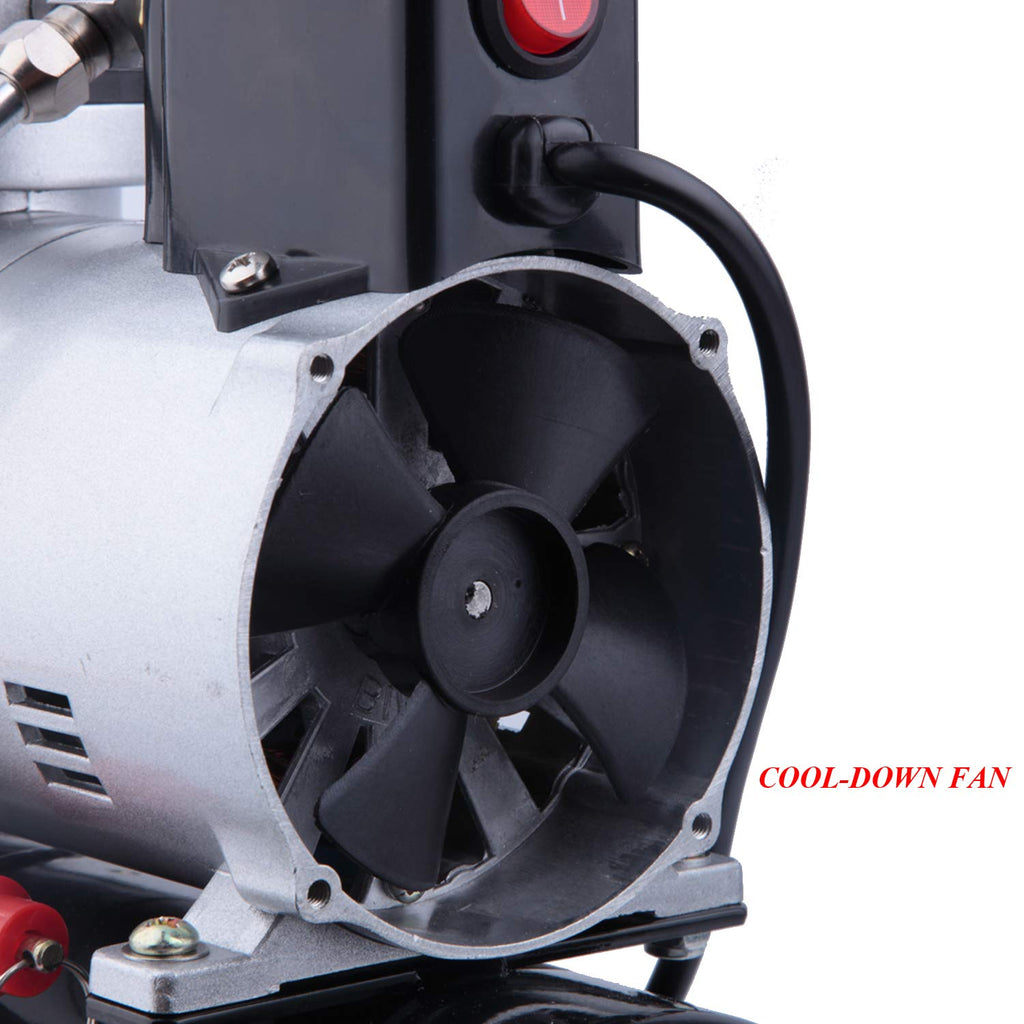 Timbertech Professional Kolbenöl ohne ruhige Airbrush-Kompressor mit Kühllüfter ABPST08 für Hobby, Tätowierung, Nagel usw.