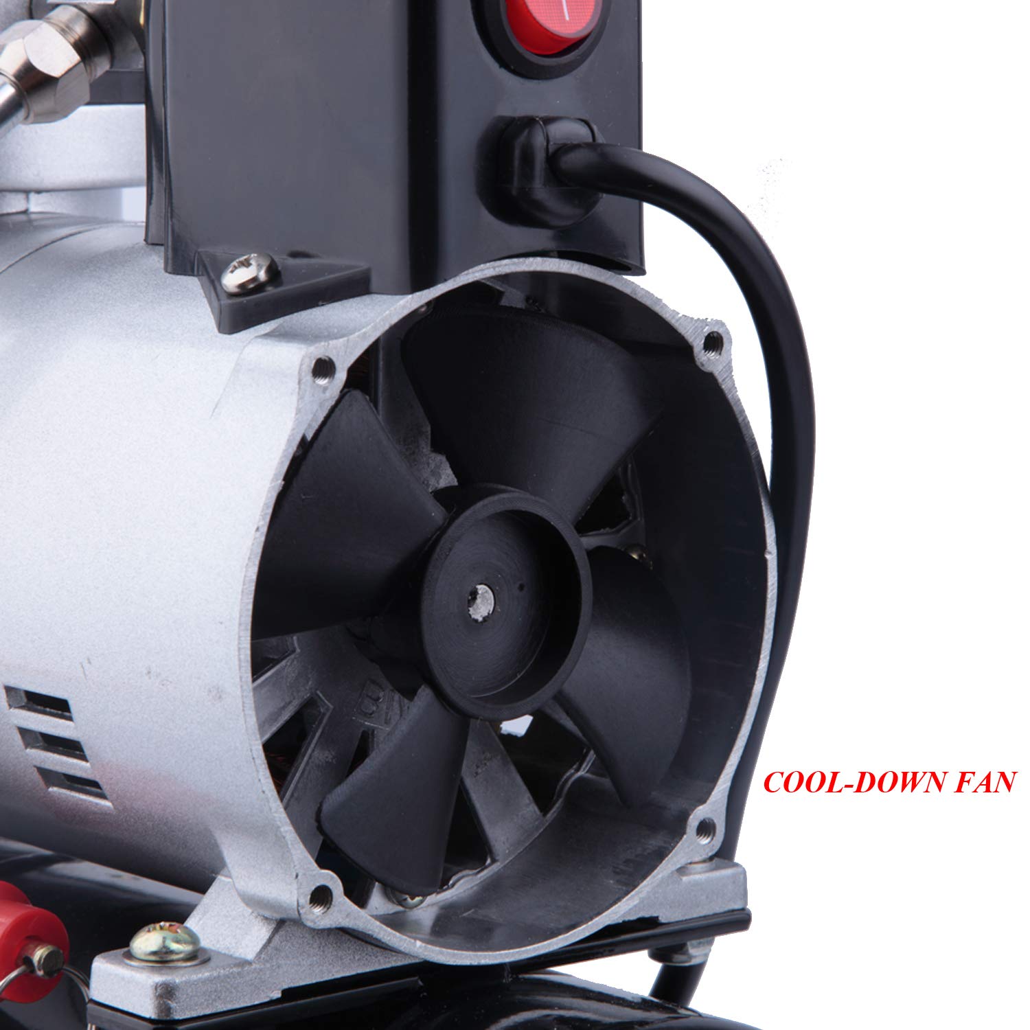 Timbertech Professional Kolbenöl ohne ruhige Airbrush-Kompressor mit Kühllüfter ABPST08 für Hobby, Tätowierung, Nagel usw.