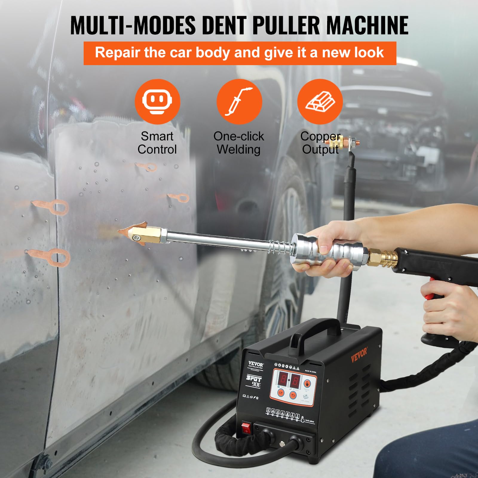 VEVOR 220V Karosserie Ausbeulspotter 3 KW Automatisches Induktionsschweißen Ausbeulspotter Werkzeug 3500A Dent Puller Punktschweißgerät