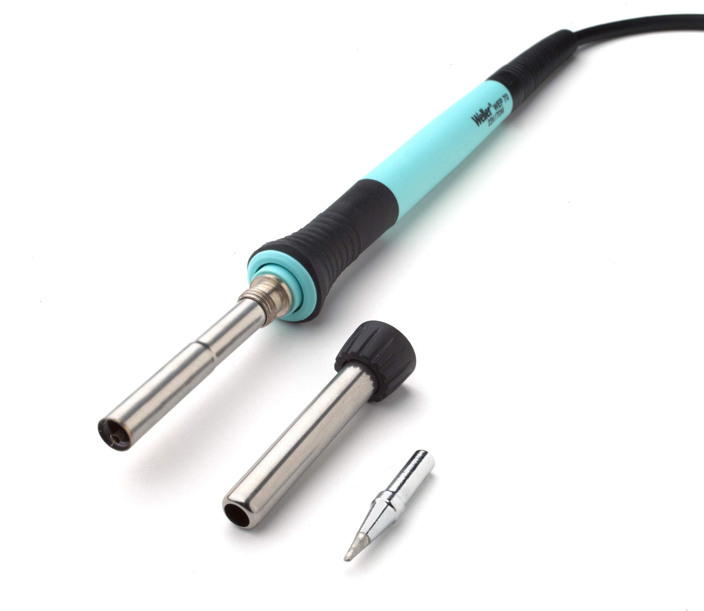 Weller WE 1010 (T0053298390) Bildungs-Kit 70 W/230 V Digital 1-Kanal-Lötstation mit 2 Lötspitzen, Seitenschneider und Lotdraht, Temperaturbereich 100°C – 450°C, Blau