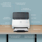 HP ScanJet Pro 3000 s4, Scanner, Einzelblattzufuhr, 50-Blatt ADF, USB 3.0, bis zu 4.000 Seiten täglich, Schnelleinstellungen