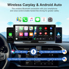 10,26 Zoll Carplay Display - Wireless Android Auto Car Play Display mit 4K Dashcam 1080P Rückfahrkamera IPS Touchscreen Bluetooth Mirror Link Split Screen FM Radio/AUX 64G TF
