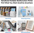 PeriPage Etikettendrucker, Monochrom, Mini Drucker für Smartphone, Sticker Drucker Klein Mini Fotodrucker Thermodrucker USB Taschen Label Printer Schwarz Weiss