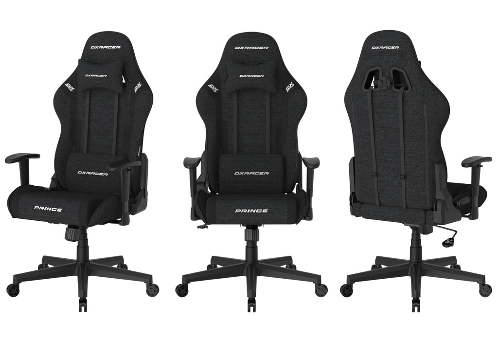 DXRacer Prince L PF132 Gaming-/ Büro-/ Schreibtischstuhl, mit Wippfunktion Gaming Stuhl Höhenverstellbarer Drehstuhl PC Stuhl Ergonomischer Chefsessel, schwarz