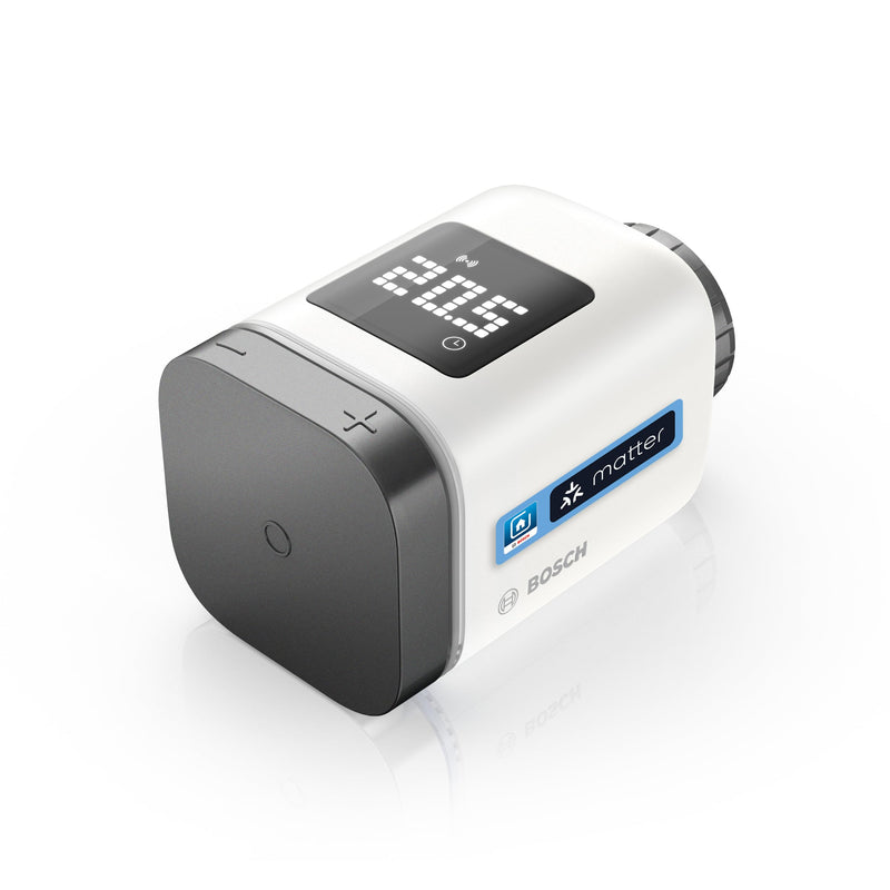 Bosch Smart Home Heizkörperthermostat II [+M], smartes Thermostat, Flexible Nutzung im Bosch Smart Home System oder herstellerübergreifend in Matter Systemen, anthrazit