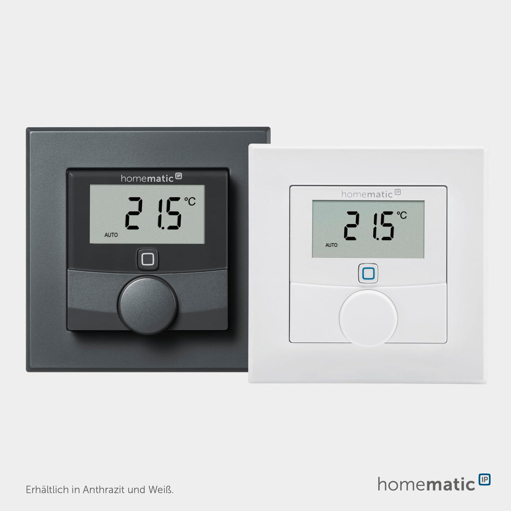 Homematic IP Smart Home Wandthermostat mit Luftfeuchtigkeitssensor, digitales Thermostat Heizkörper/Fußbodenheizung mit App, Temperaturmessung, Energie sparen, 156669A0