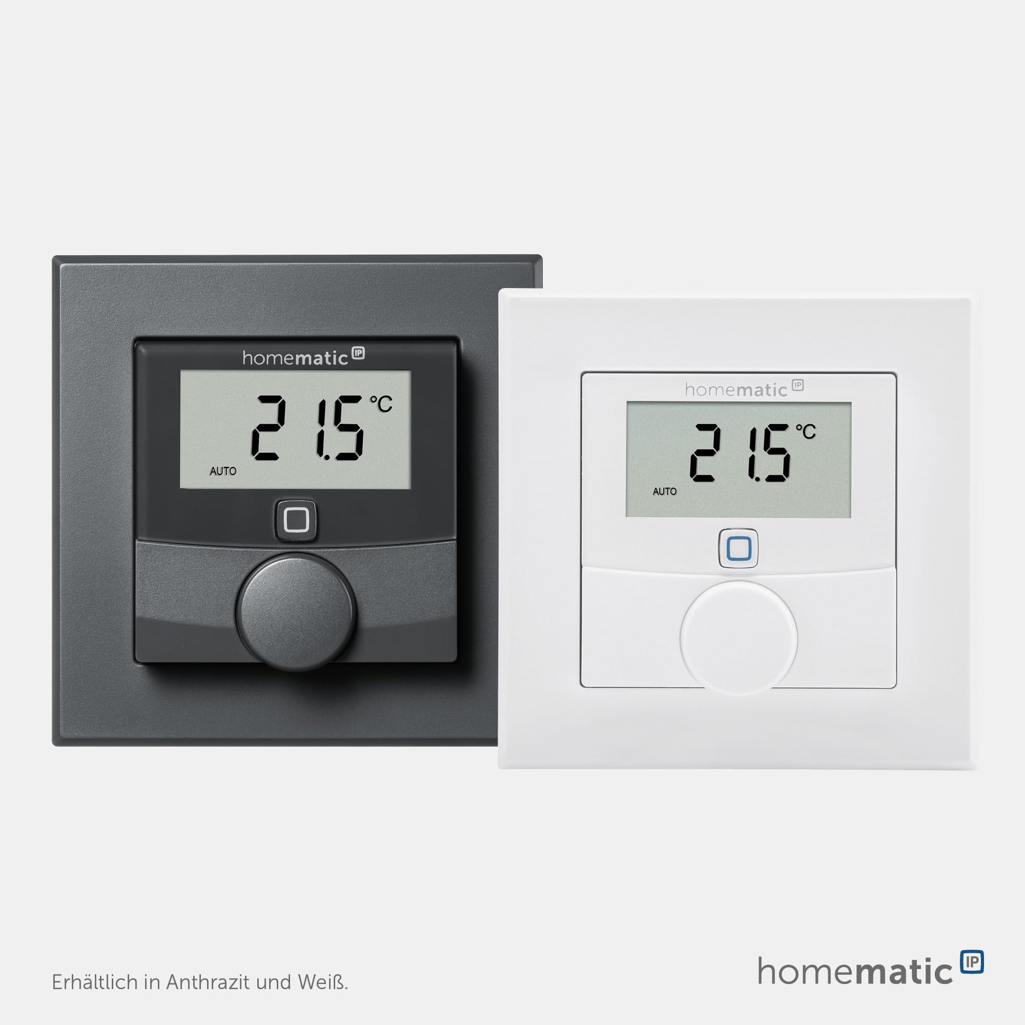 Homematic IP Smart Home Wandthermostat mit Luftfeuchtigkeitssensor, digitales Thermostat Heizkörper/Fußbodenheizung mit App, Temperaturmessung, Energie sparen, 156669A0