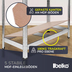 Panorama24 Belko Schwerlastregal 2er Set Lagerregal 180 x 90 x 40 cm, 2 Stück, Kellerregal, Steckregal, Werkstattregal belastbar bis 875kg