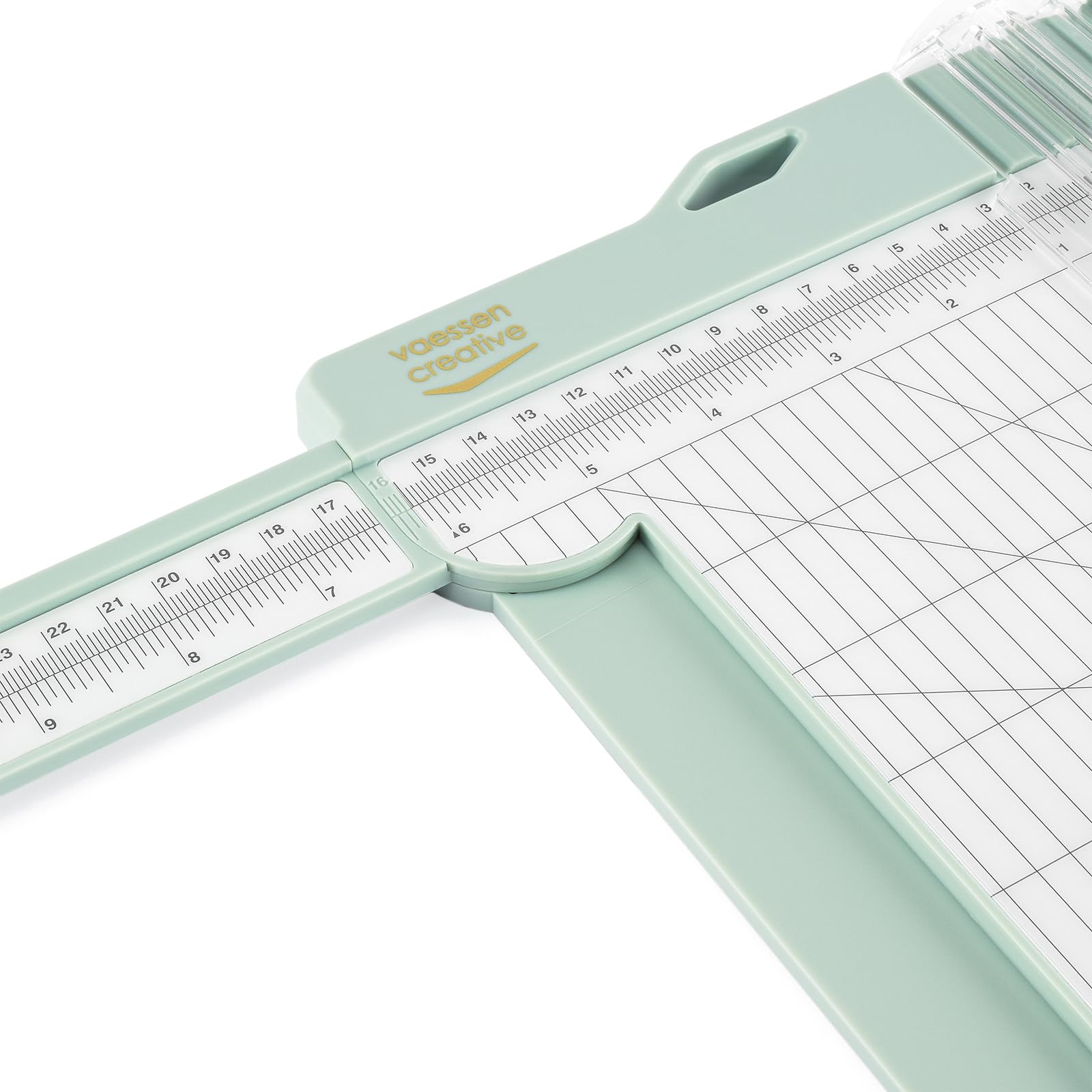 Vaessen Creative Papierschneider Mit Falzbrett 15x30,5cm, Mintgrün, für Scrapbooking und Karten Basteln