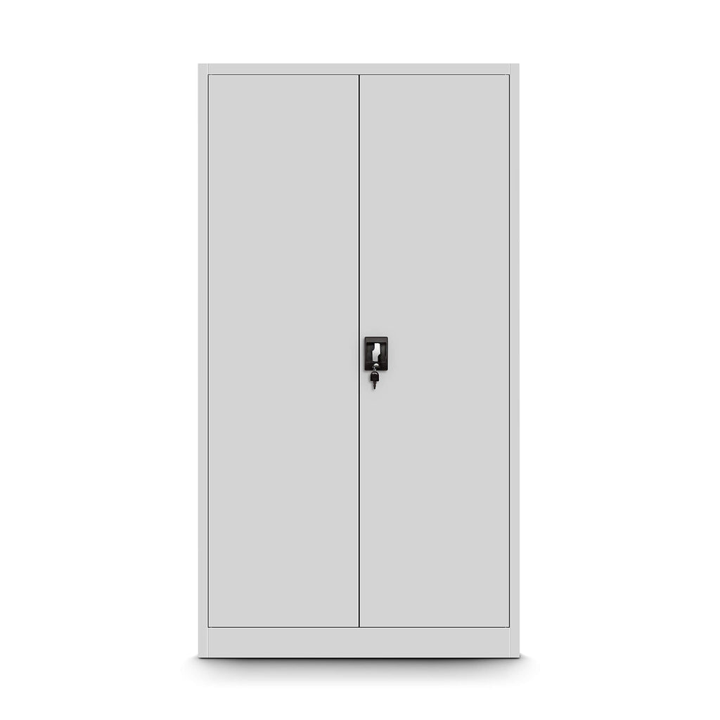 Jan Nowak Aktenschrank mit Geheimfach C001D Metallschrank Büroschrank Stahlblech Pulverbeschichtung Werkzeugschrank Büroschrank 185 cm x 90 cm x 45 cm grau/grau